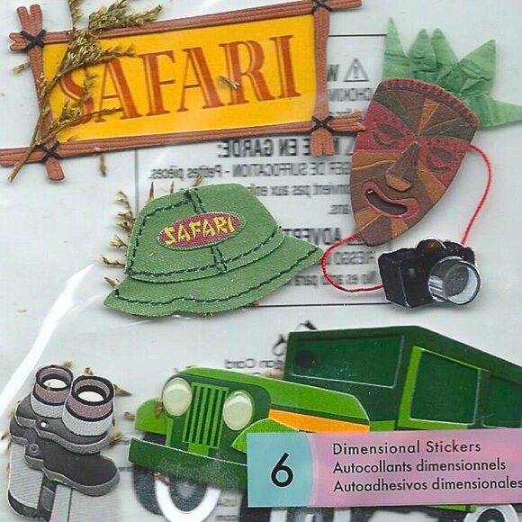 Safari Stickers Jolee's Boutique Dimensional Scrapbook Sticker Pack EK SUCCESS - Picture 2 of 2
